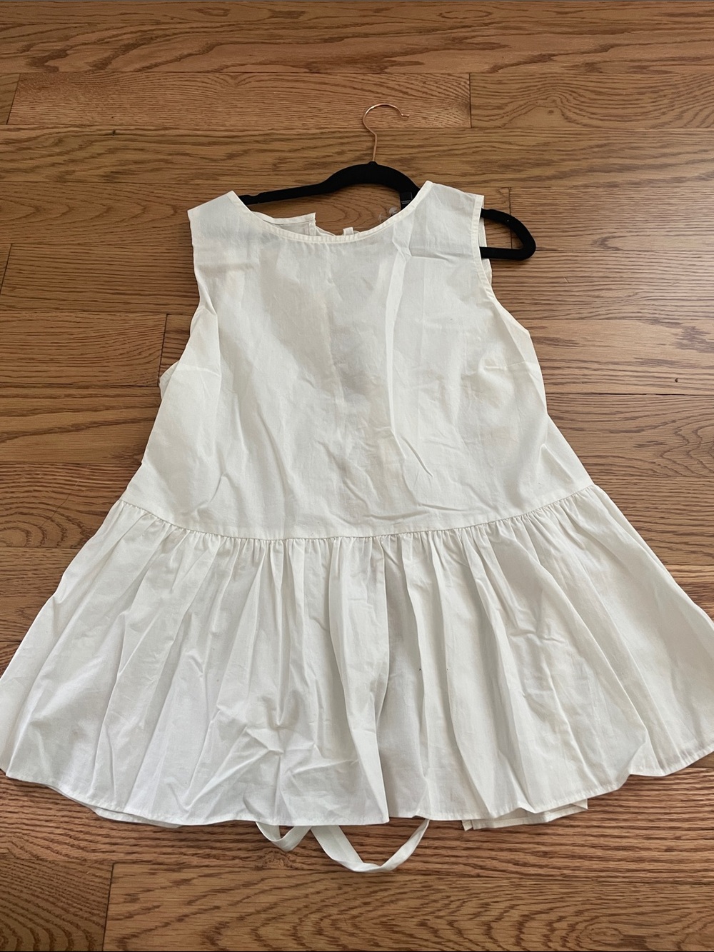 Express Cream Sleeveless Peplum Top